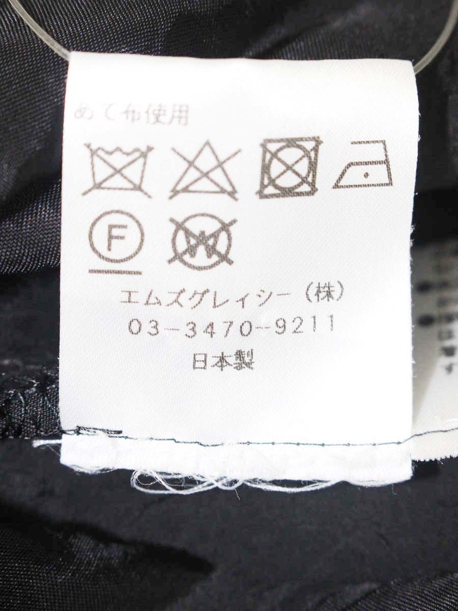 エムズグレイシー 011137 ワンピース 40 ブラック シアー 袖リボン