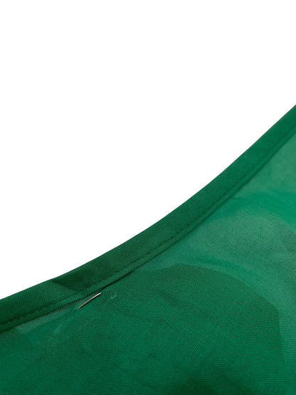 エムズグレイシー Shirring Blouse 910306 シャツ ブラウス 38 グリーン シアー キャミソール付き IT7L6X39AWXE