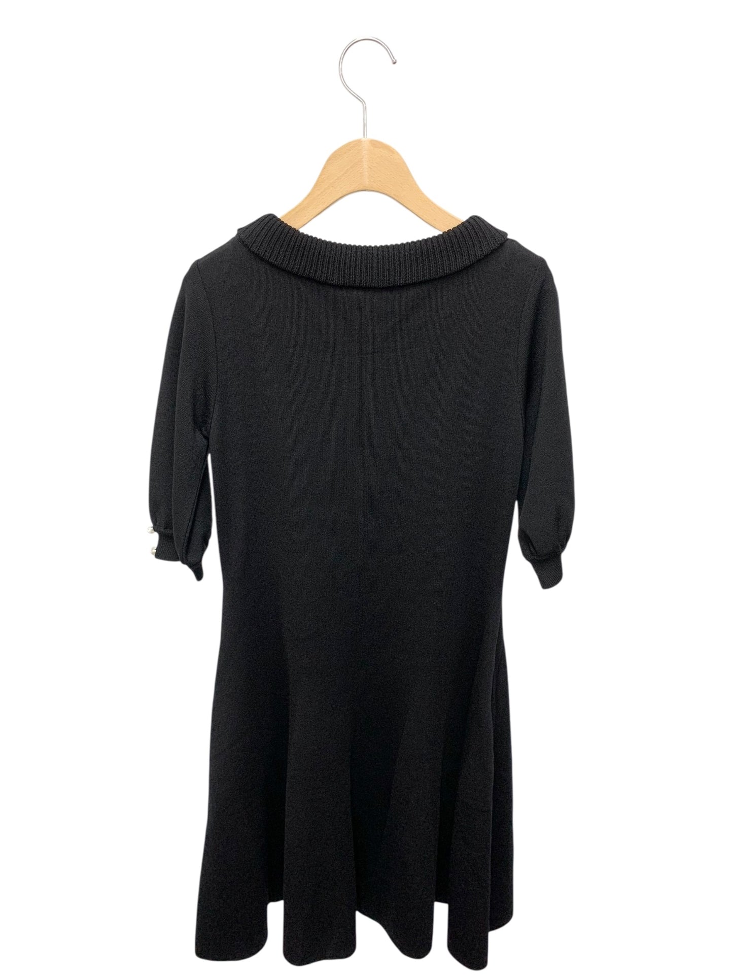 ルネ 6022090 ワンピース 34 ブラック ニット ストレッチ ドレス パール ITN7RKFQGXW0 【SALE】