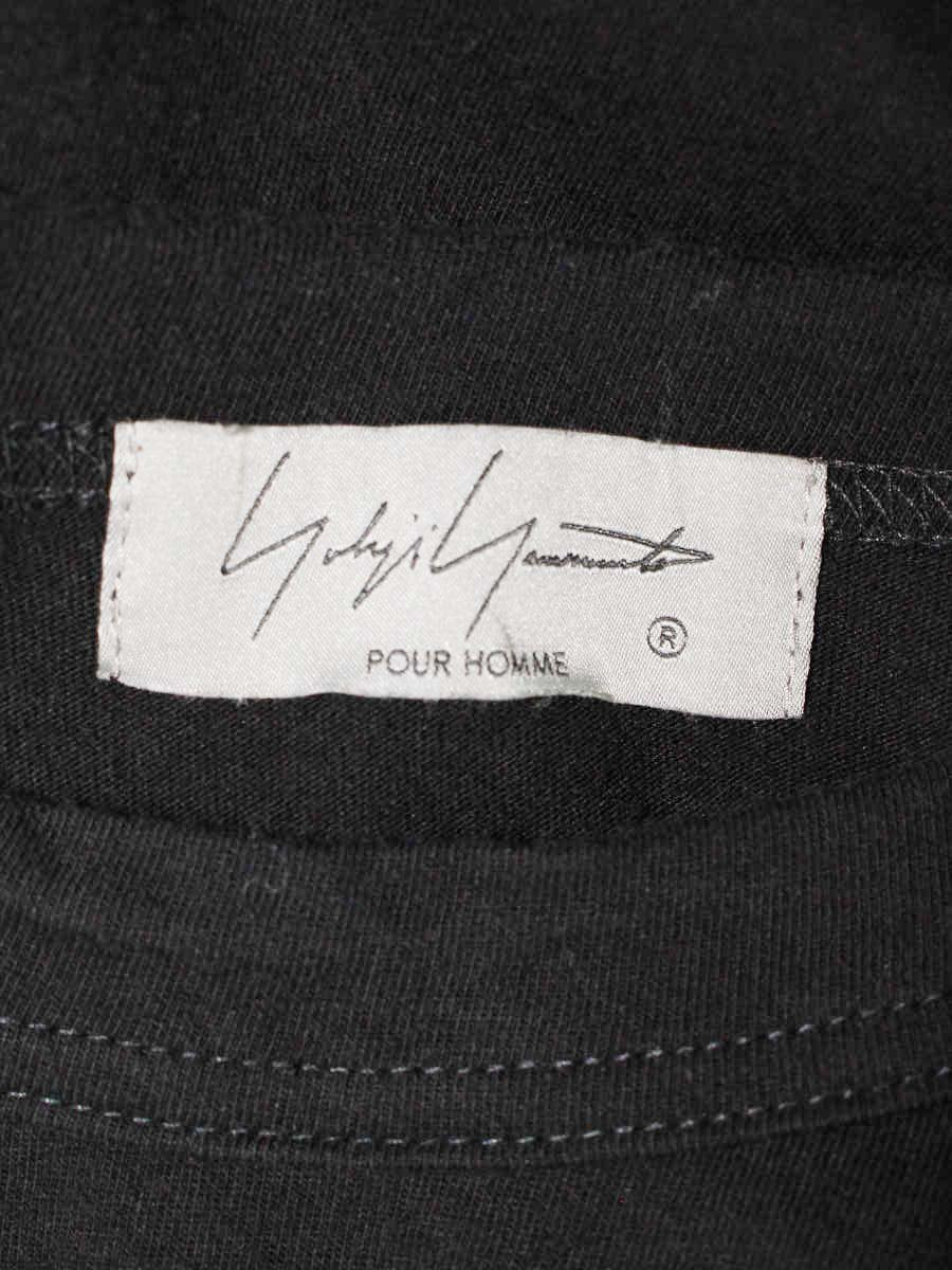 ヨウジヤマモト HS-T84-087 Tシャツ 3 ブラック パッチポケット オーバーサイズ ITX9VDJPZQOO