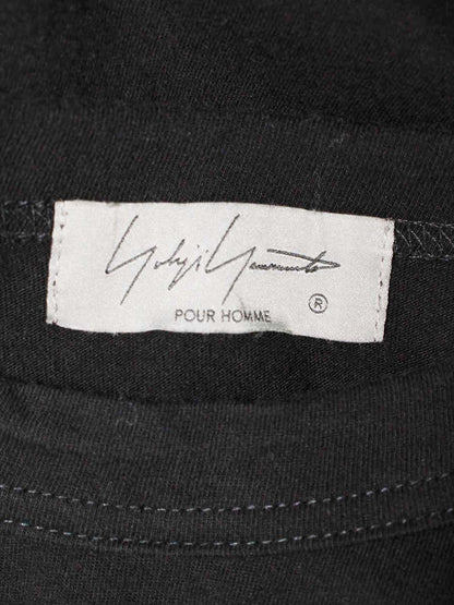 ヨウジヤマモト HS-T84-087 Tシャツ 3 ブラック パッチポケット オーバーサイズ ITX9VDJPZQOO