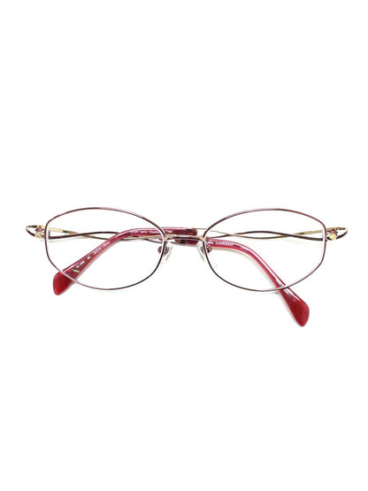 ラインアートシャルマン XL1649 メガネ レッド/ゴールド メタルフレーム オーバル IT9AU4BROF0W