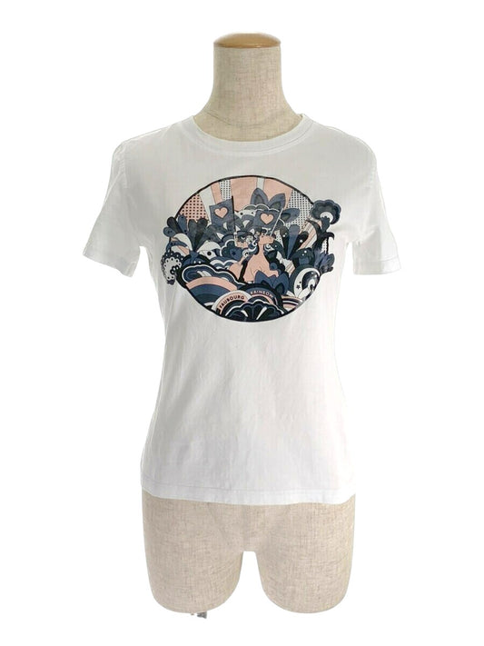 エルメス Tシャツ カットソー マイクロ カルトゥッシュ 前面プリント 半袖 38