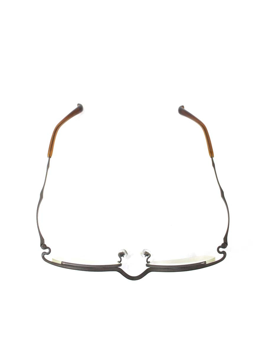 フォーナインズ S-207T メガネ ブラウン メタルフレーム ハーフリム スクエア IT7P1FEWHDCE 【SALE】