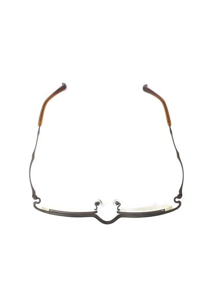 フォーナインズ S-207T メガネ ブラウン メタルフレーム ハーフリム スクエア IT7P1FEWHDCE 【SALE】