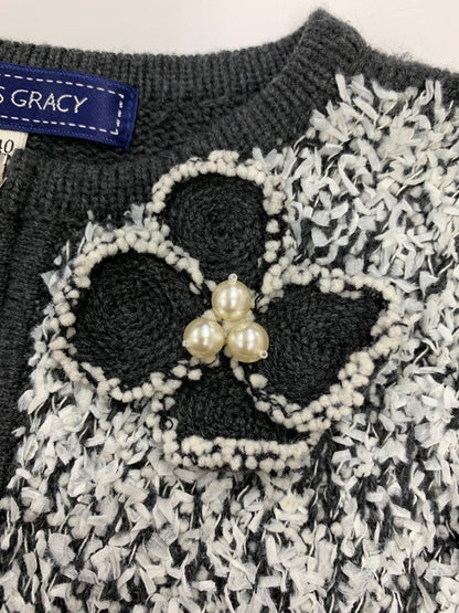 エムズグレイシー 528554 カーディガン 40 グレー ジップアップ IT2MBJRSHXP2