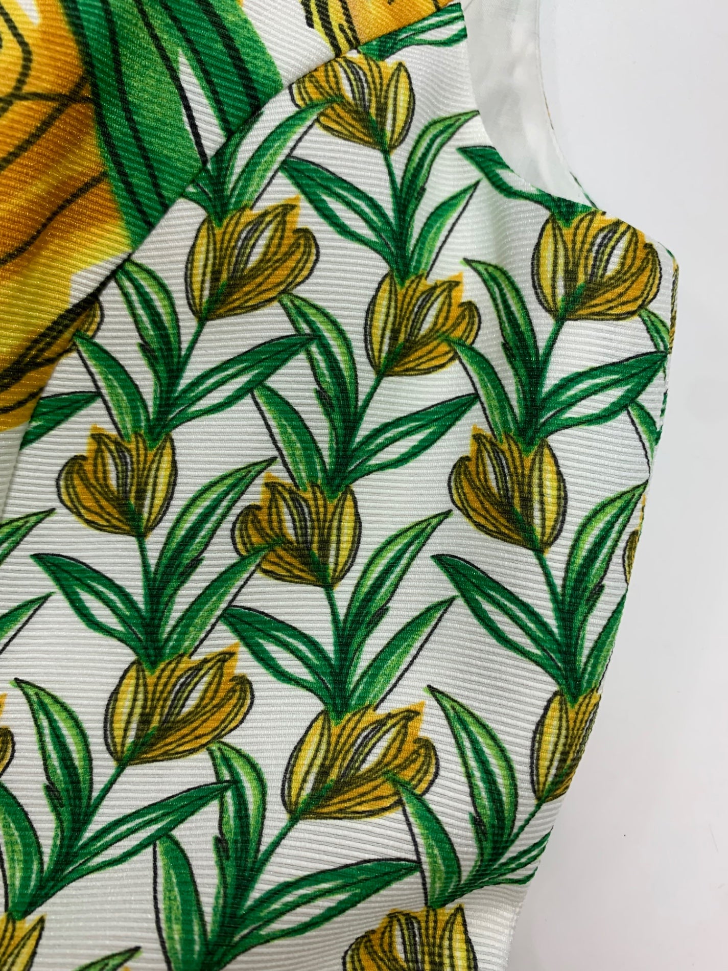 エムズグレイシー フラワーパターンミックスドレス 111330 ワンピース 38 イエロー ITP2G6NVCC40