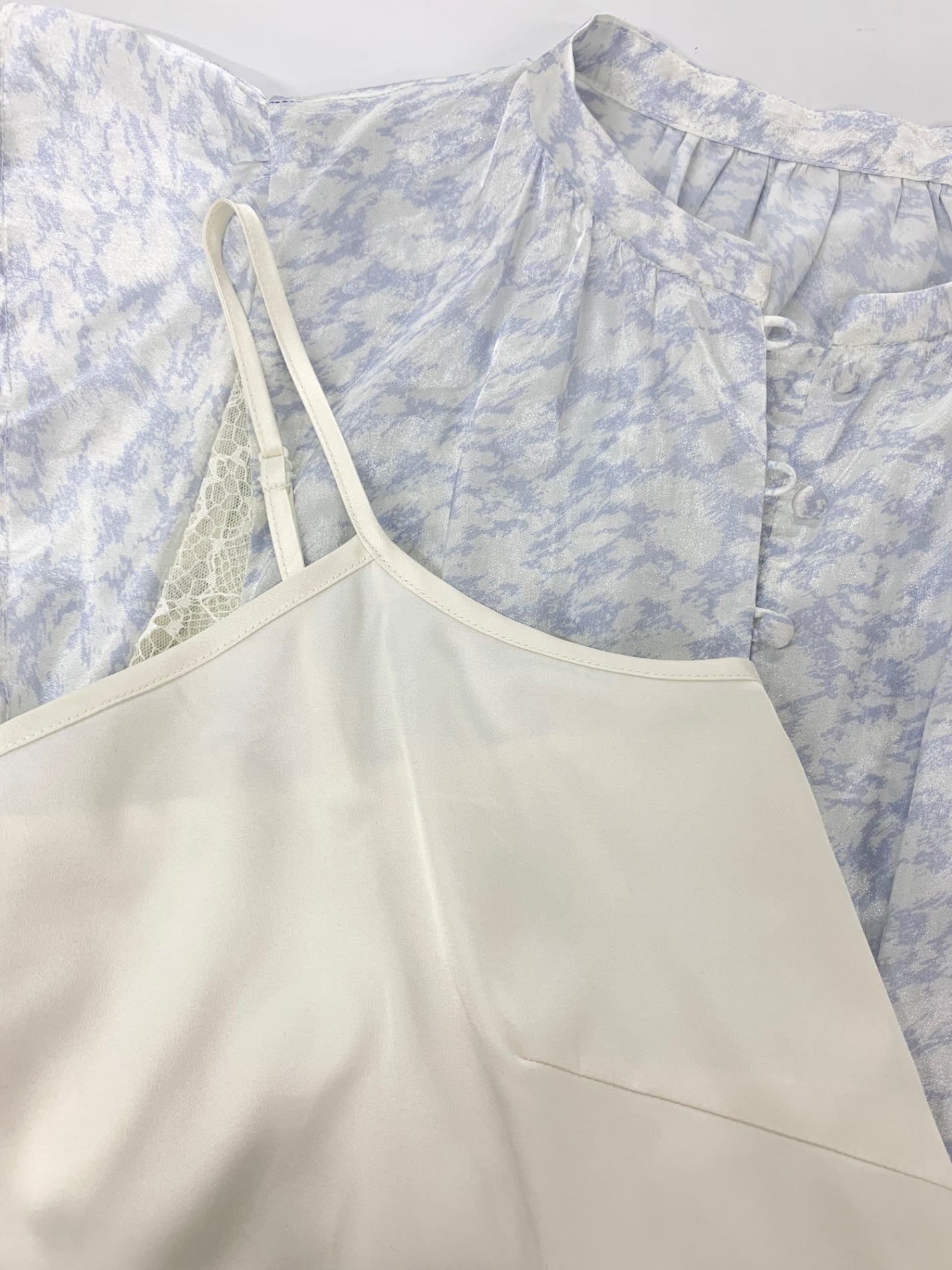 セルフォード マーブル柄ウエストリボンフレアワンピース CWF0222019 36 ブルー ITY4XKV2ID2C