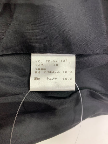 エムズグレイシー 521524 コート 38 ブラック カメリアジップ フリル ITT8PJGOVE60