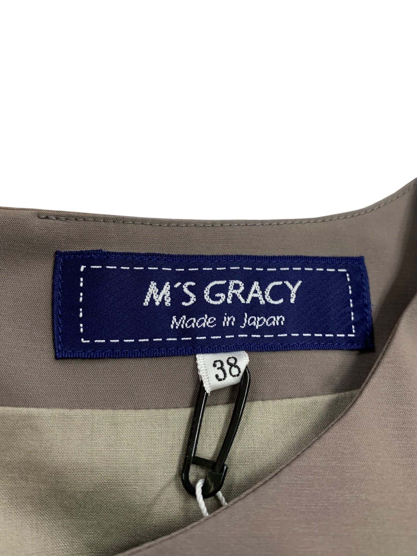 エムズグレイシー コード刺繍入りワンピース 211332 38 グレー IT7EA7PCA18G