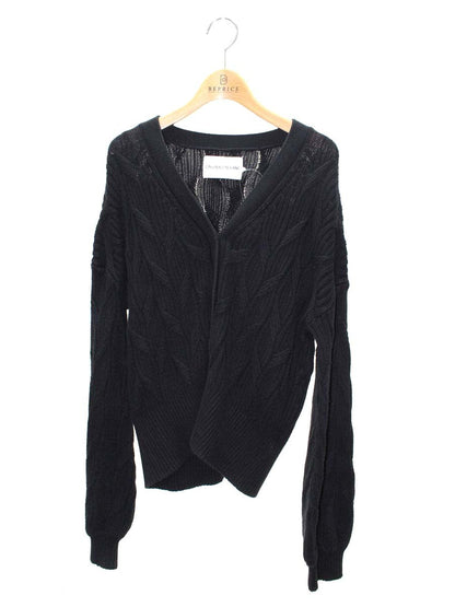 カルバンクラインジーンズ J213507 カーディガン M ブラック ケーブルニット IT0WES9YY7B4