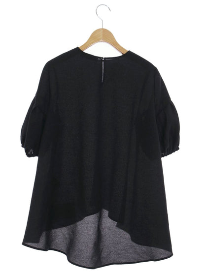 アベニールエトワール ジャガードパフスリーブフレアブラウス S345-015 38 ブラック 2025 SPRING SUMMER COLLECTION ITWPRMNLJXAG