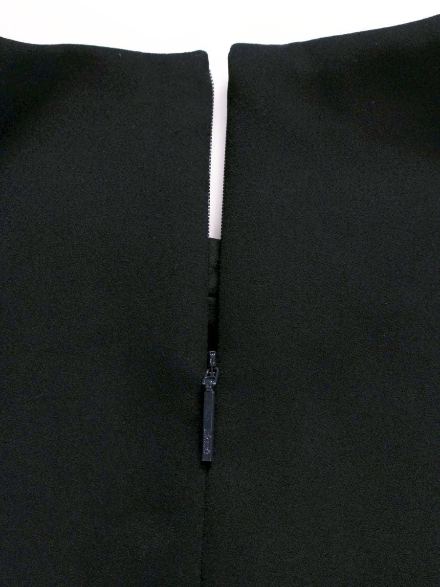 ルネ ベーシック 5916250 ワンピース 38 ブラック バラボタン バックジップ クルーネック IT5M3HDQHI0W