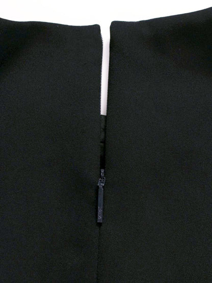 ルネ ベーシック 5916250 ワンピース 38 ブラック バラボタン バックジップ クルーネック IT5M3HDQHI0W