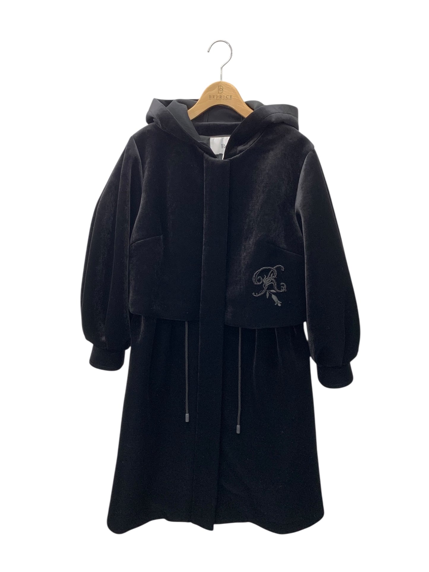 ルネ 6248980 コート 38 ブラック ベロア ITKV8KG4TY1U