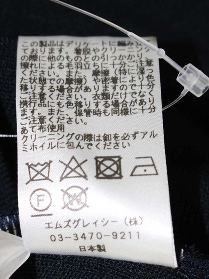エムズグレイシー 018508 ニット セーター 38 ネイビー パフスリーブ シアー素材 ITMIN1AQKQUK