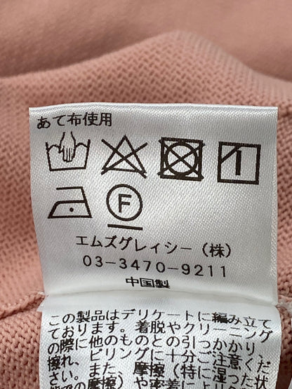 エムズグレイシー 118507 カーディガン 38 ピンク リボンジップ フェイクパール IT6YGHOZJZWQ