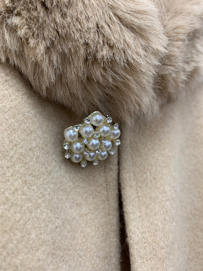 エムズグレイシー 296502 フェイクファー付きポンチョ F ベージュ IT1LVZCU20FQ