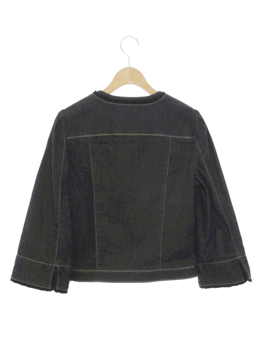 エムズグレイシー 114113 ジャケット 40 グレー ノーカラー フリル ITRMGG4VH0VS