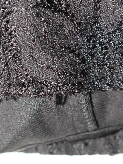 Her lip to フローラルレースラファルドトップ 1222302056 M ブラック フレンチスリーブ ITSAW6BFLMY2 【SALE】