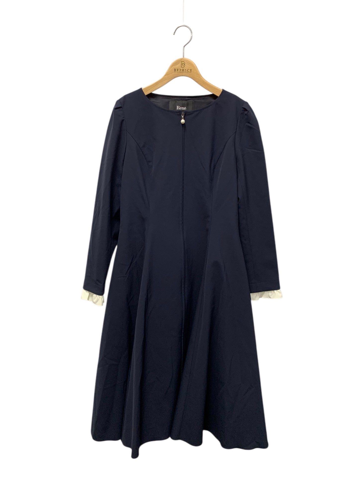 ルネ 5316200 ワンピース 38 ネイビー パール フロントジップジップ 2way IT1EDH0U80RW