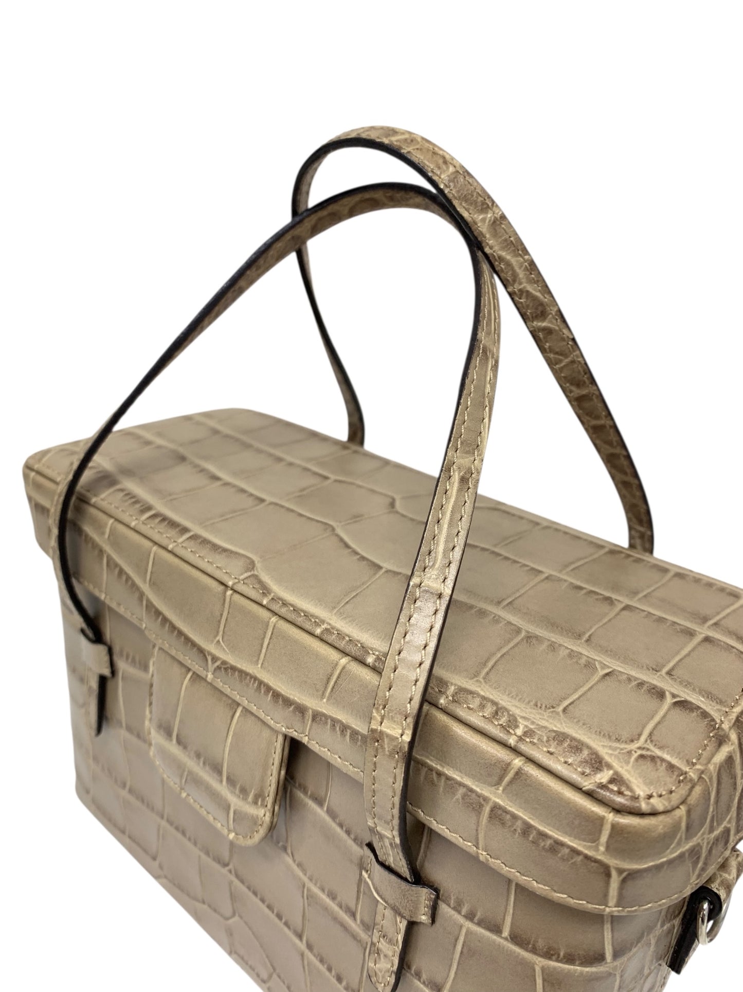 フォクシー ガトーショコラ バニティバッグ ベージュ レザー クロコ型押し 2way IT6M18WTCJDW