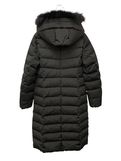 インディヴィ 127-97304 ダウンコート 36 ブラック ロング フォックスファー IT4DOWNFALZC