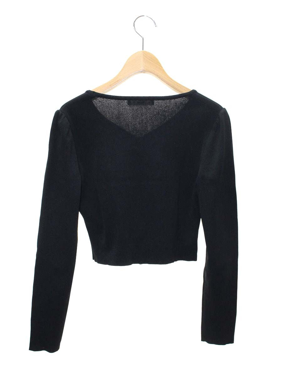 ルネ 6312810 カーディガン ボレロ 38 ブラック パールジップ リボン ITGTLQ1IK4WW