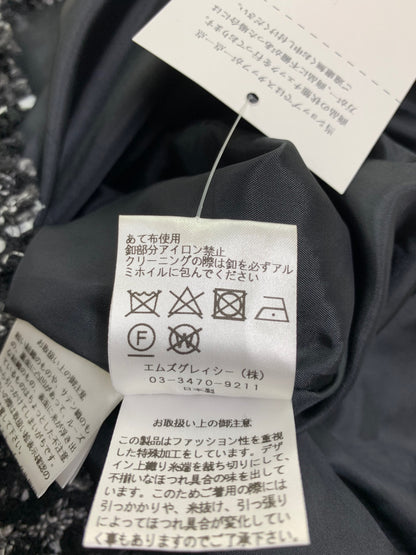 エムズグレイシー 211704 38 ブラック ツイード リボン パール ワンピース IT1GX8L85GKP