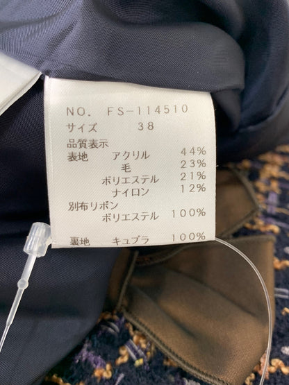 エムズグレイシー 114510 ジャケット 38 ネイビー ツイード ITCAGKEGCSXH