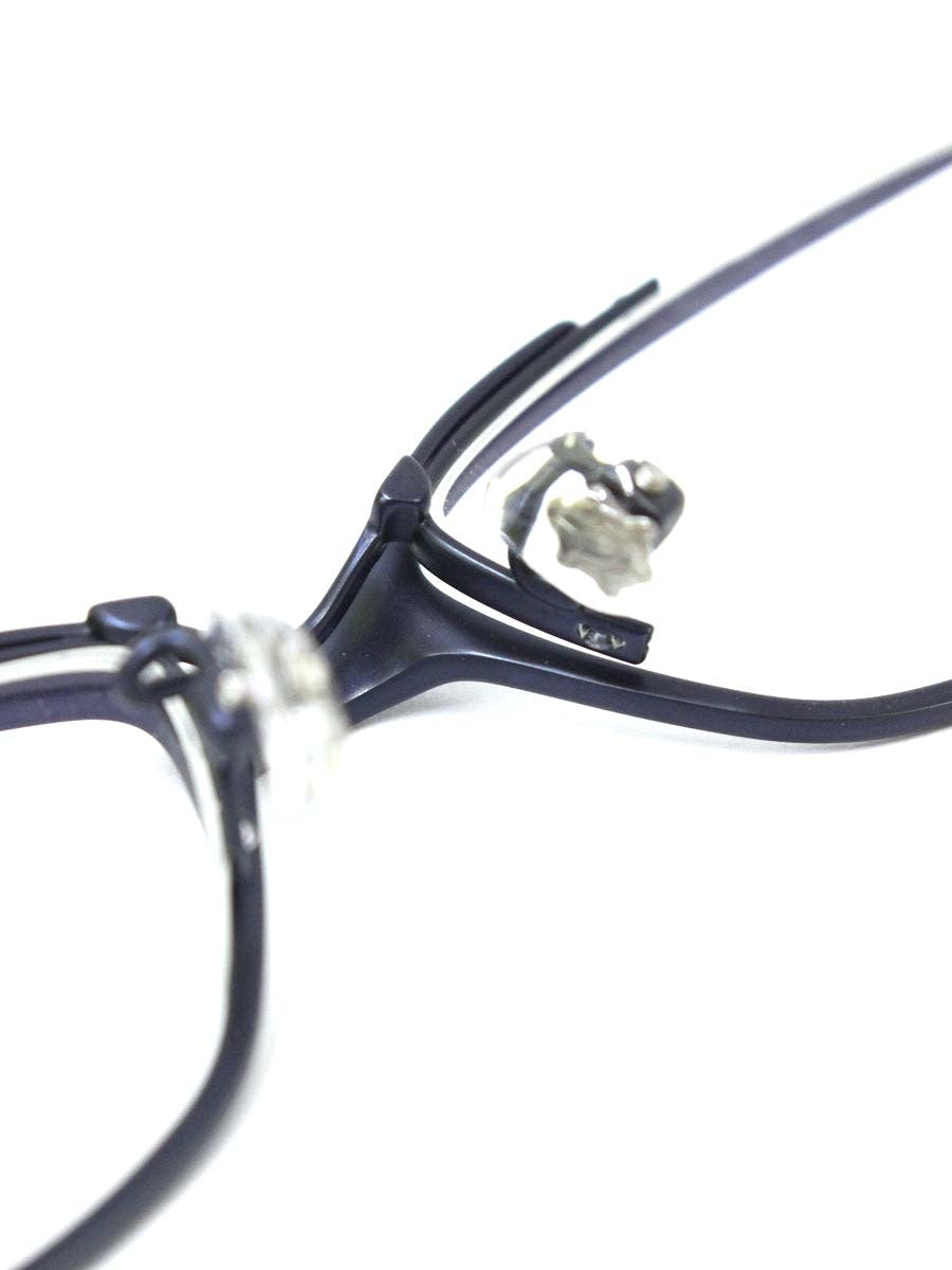 フォーナインズ S-820T メガネ ダークブルーマット スクエア メタルフレーム col.7 ITJFYAJH2HMM