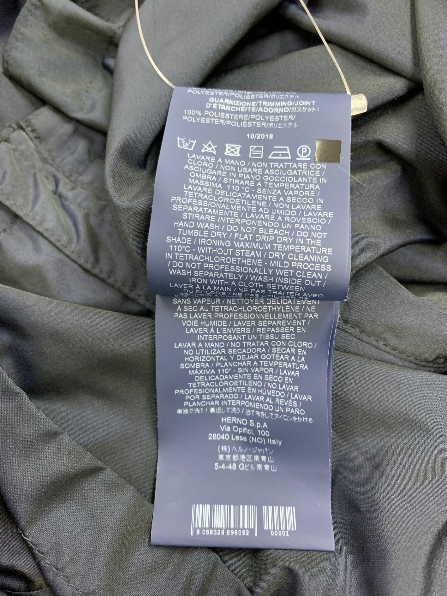 ヘルノ GC0018G コート 14A ネイビー 異素材ミックス フード 2way スウェット袖 ITMLD7U3LNYM