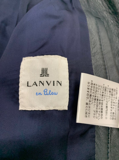 ランバンオンブルー LB-PL-44182 ジャケット 46 ネイビー ジップアップ ラム 羊革 レザー IT9MW72YHP98