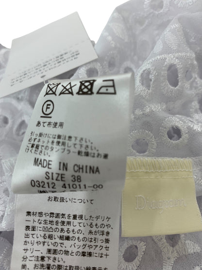 ダイアグラム 03212 41011-00 ブラウス 38 ホワイト レース 刺繍 IT8QGHI8RZPW