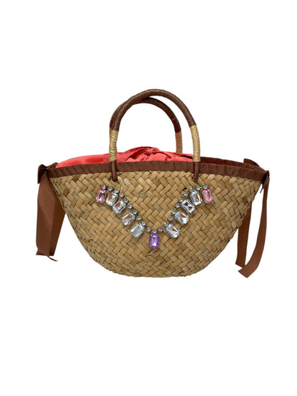 エムズグレイシー 474310 カゴバッグ ブラウン 巾着 編込み ITC3MD9FK6GS