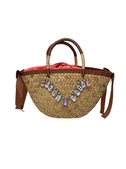 エムズグレイシー 474310 カゴバッグ ブラウン 巾着 編込み ITC3MD9FK6GS