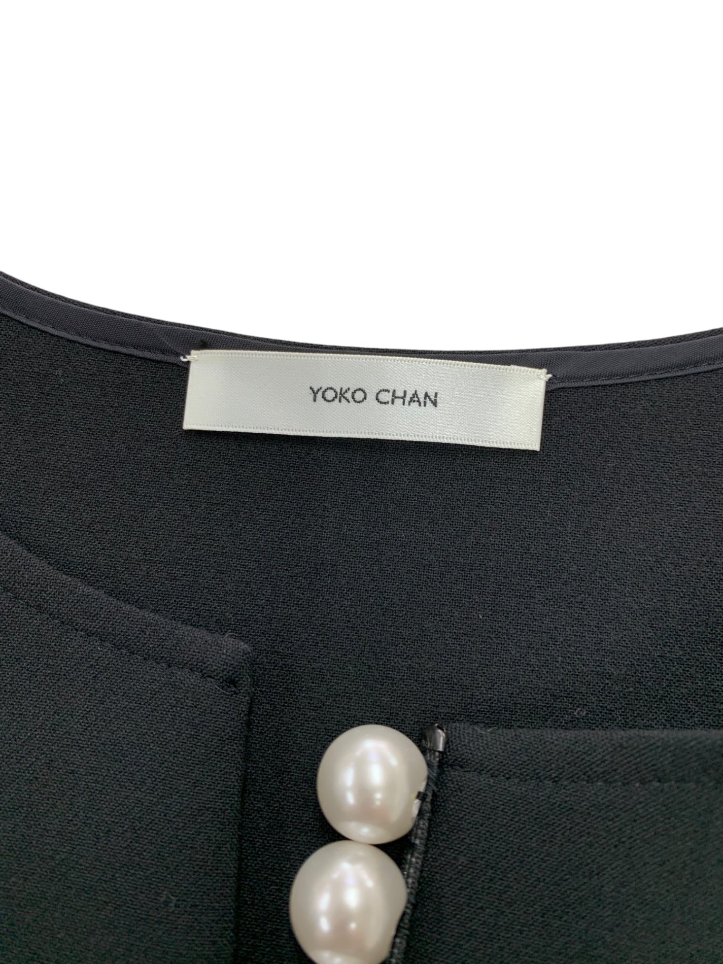 ヨーコチャン YCD-620-645 ワンピース 38 ブラック フェイクパール付き