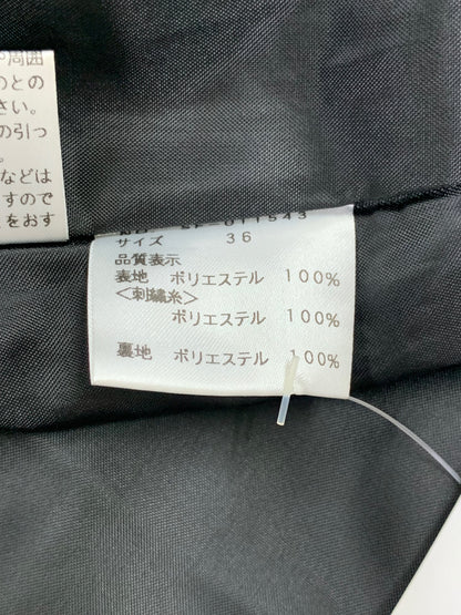 エムズグレイシー 011543 ワンピース 36 ブラック レース 花 ウール 刺繍 ITH6JGBCXOW4