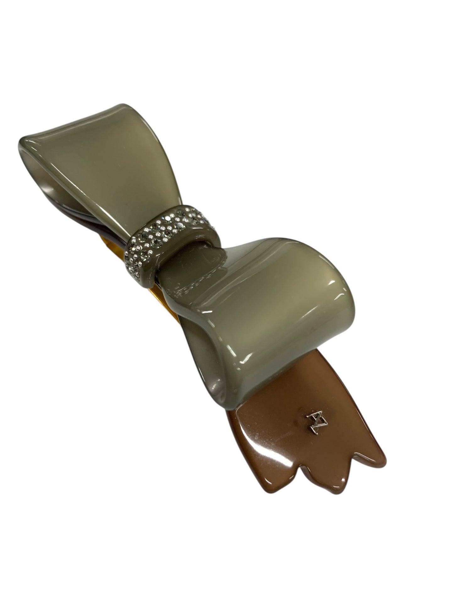 アレクサンドルズアリ バレッタ グリーン スワロフスキー リボン ITK77ZJHU1A0