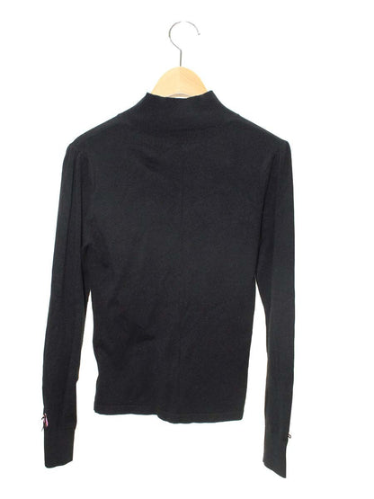 スーパービューティー ニット 38 ブラック フラワーモチーフ 刺繍 ハイネック IT50UGO3R5W2