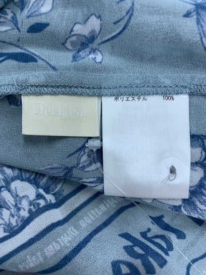 ダイアグラム 03214 ワンピース 36 ブルー 花 ベルト ITKV0PTZPTS0