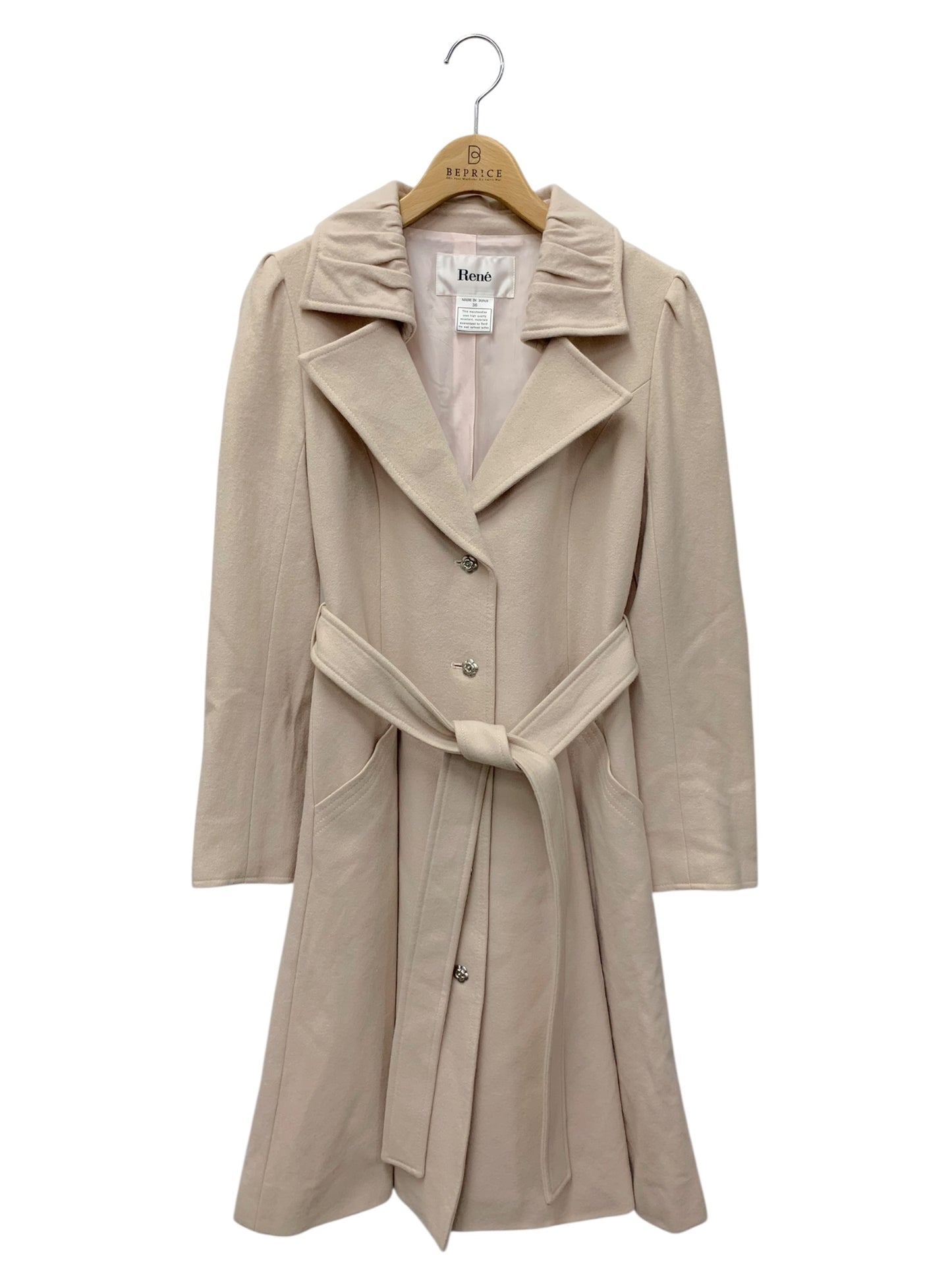 ルネ 6238060 コート 36 ピンク ウール ロング IT55WBGL3CMW