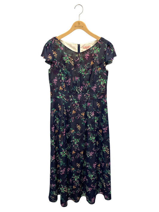 トッカ WATERCOLOR HARMONY ウォーターカラー ハーモニー OPTONX0420 ワンピース 6 ネイビー フラワープリント ITDFAPYBXYWC