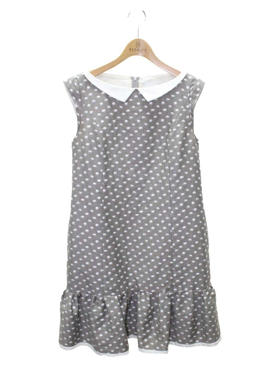 未使用級✨フォクシー プライベートノアール ワンピースドレス グレー 38 新品同様】フォクシー 白襟 ワンピース グレー プライベート