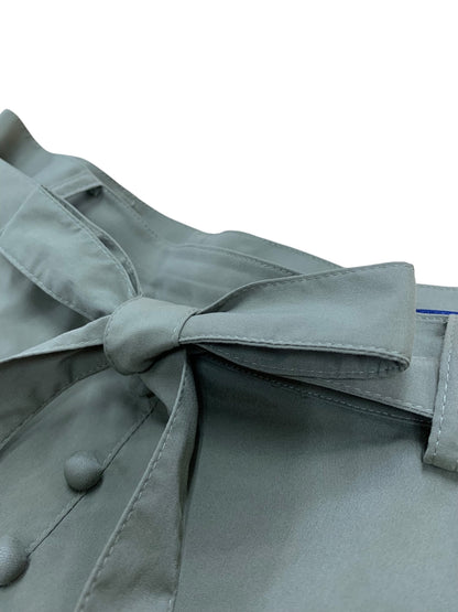 エムズグレイシー 117102 スカート 40 カーキグリーン ベルトリボン フレアー ITB6COFGEJHA