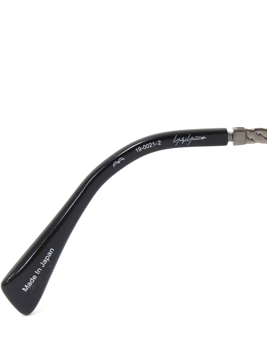 ヨウジヤマモト 19-0021-2 メガネ ブラック/シルバー コンビフレーム フルリム サーモントブロー ウェリントン ITXDMPARFO4C