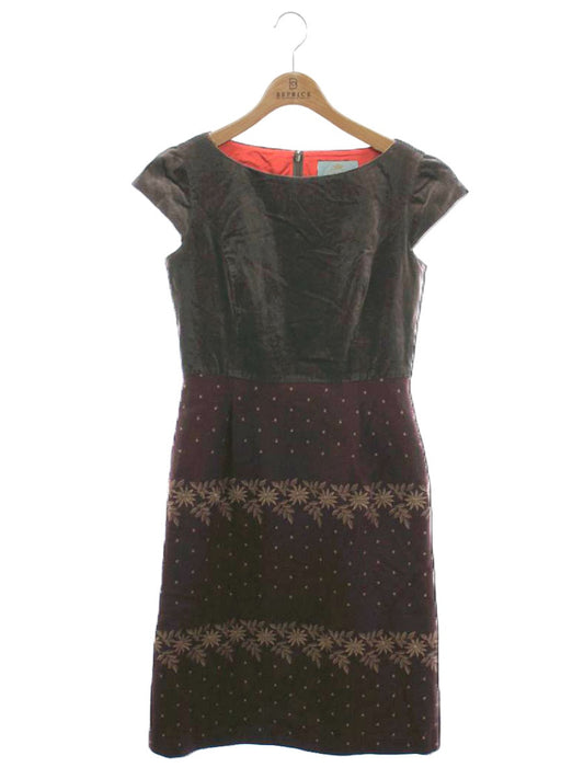 トッカ OPTOKW0740 ワンピース 2 ブラウン 25th anniversary ベロア切替 刺繍 ITCJ6HDUQJAW