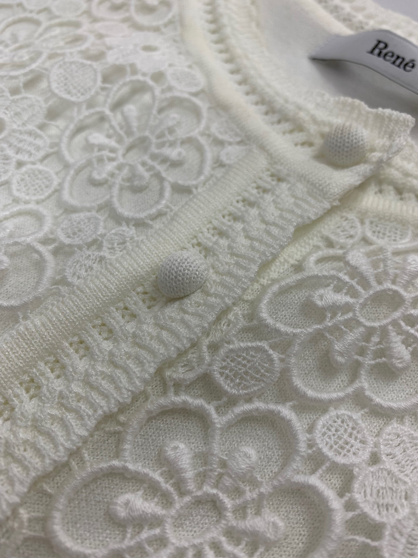 ルネ Lace Knit Cardigan 6412540 カーディガン 36 ホワイト ITDTI3EVP0J8