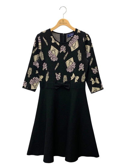 エムズグレイシー Icon Motif Knit One-piece 918567 ワンピース 38 ブラック アイコン ニット ITLURQHIZ55O