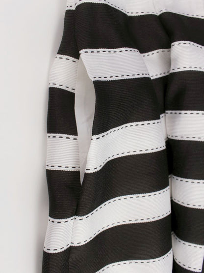 エムズグレイシー 917314 スカート 36 ホワイト カメリアリボン ボーダー ITZ0PIKFA95O 【SALE】